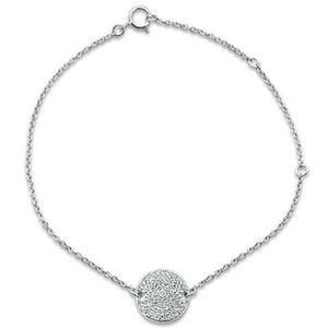 .18ct 14kt white gold diamond round micropave brac